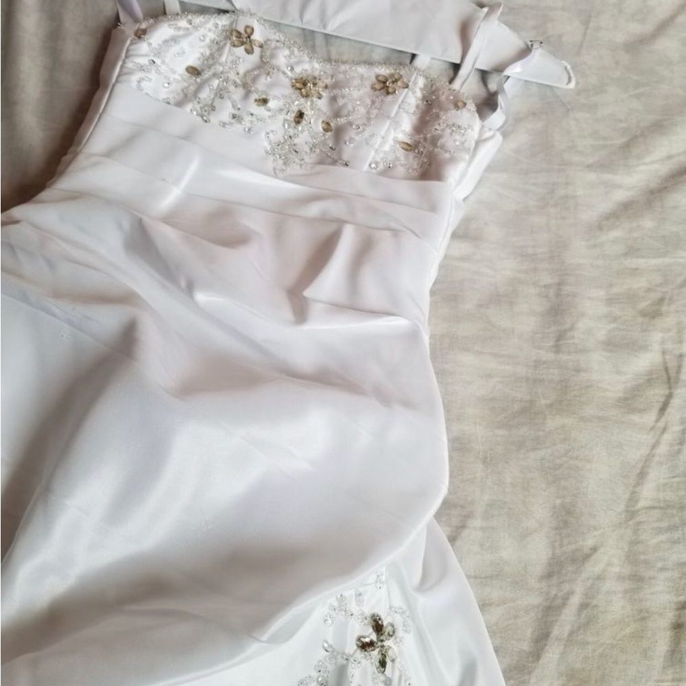 Miniature bride white custom made dress.